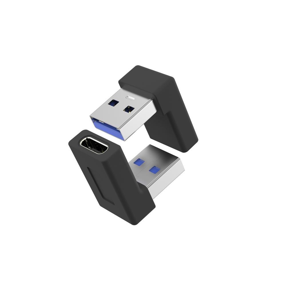 PremiumCord USB-C na USB3.0 typ A (F/ M),  90° zakrivený0 
