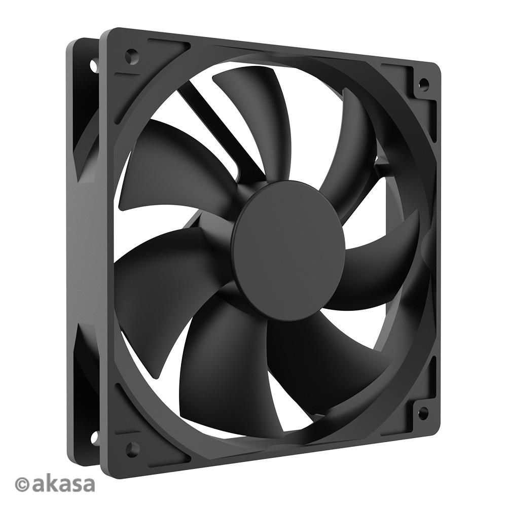 Ventilátor AKASA Smart Black,  12cm ventilátor,  HD ložisko2 
