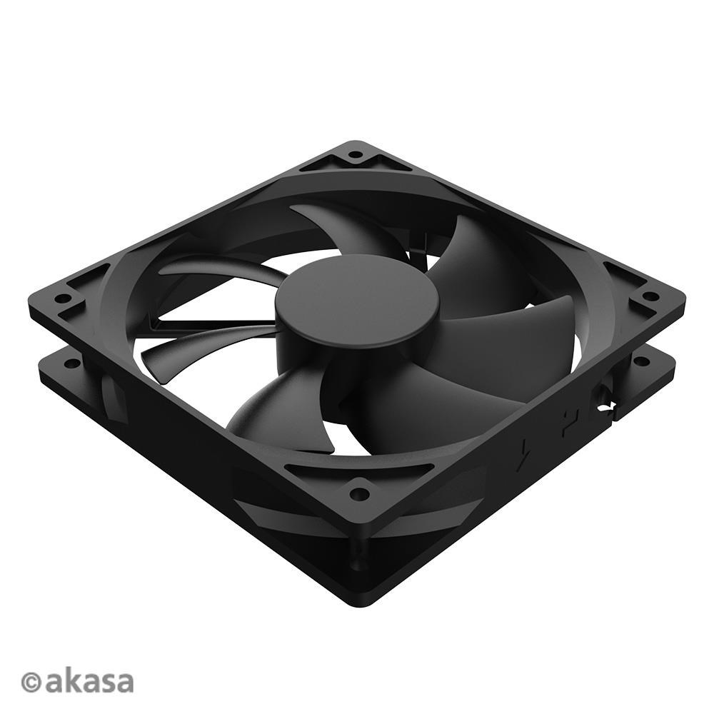 Ventilátor AKASA Smart Black,  12cm ventilátor,  HD ložisko0 