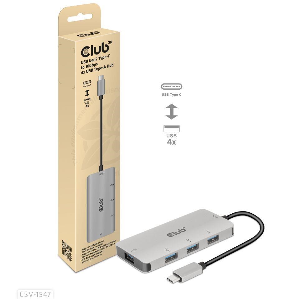Club3D Hub USB-C Gen2 na 10Gbps 4x USB Type-A Hub1 