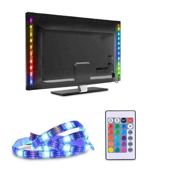 Solight LED RGB pásek pro TV,  2x 50cm,  USB,  vypínač,  dálkový ovladač0 