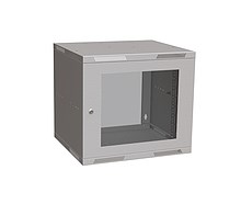Nástenný rozvádzač Solarix SENSA LITE 9U 450 mm, sklenené dvere, RAL 7035 SENSA-L-9U-545-11-G0 