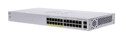 Cisco switch CBS110-24PP (24xGbE,  2xGbE/ SFP combo,  12xPoE+,  100W,  fanless) - REFRESH0 