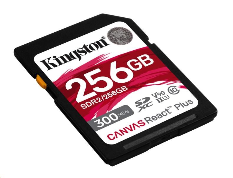 Kingston 256GB Canvas React Plus SDXC UHS-II 300R/260W U3 V90 pre Full HD/4K/8K1 