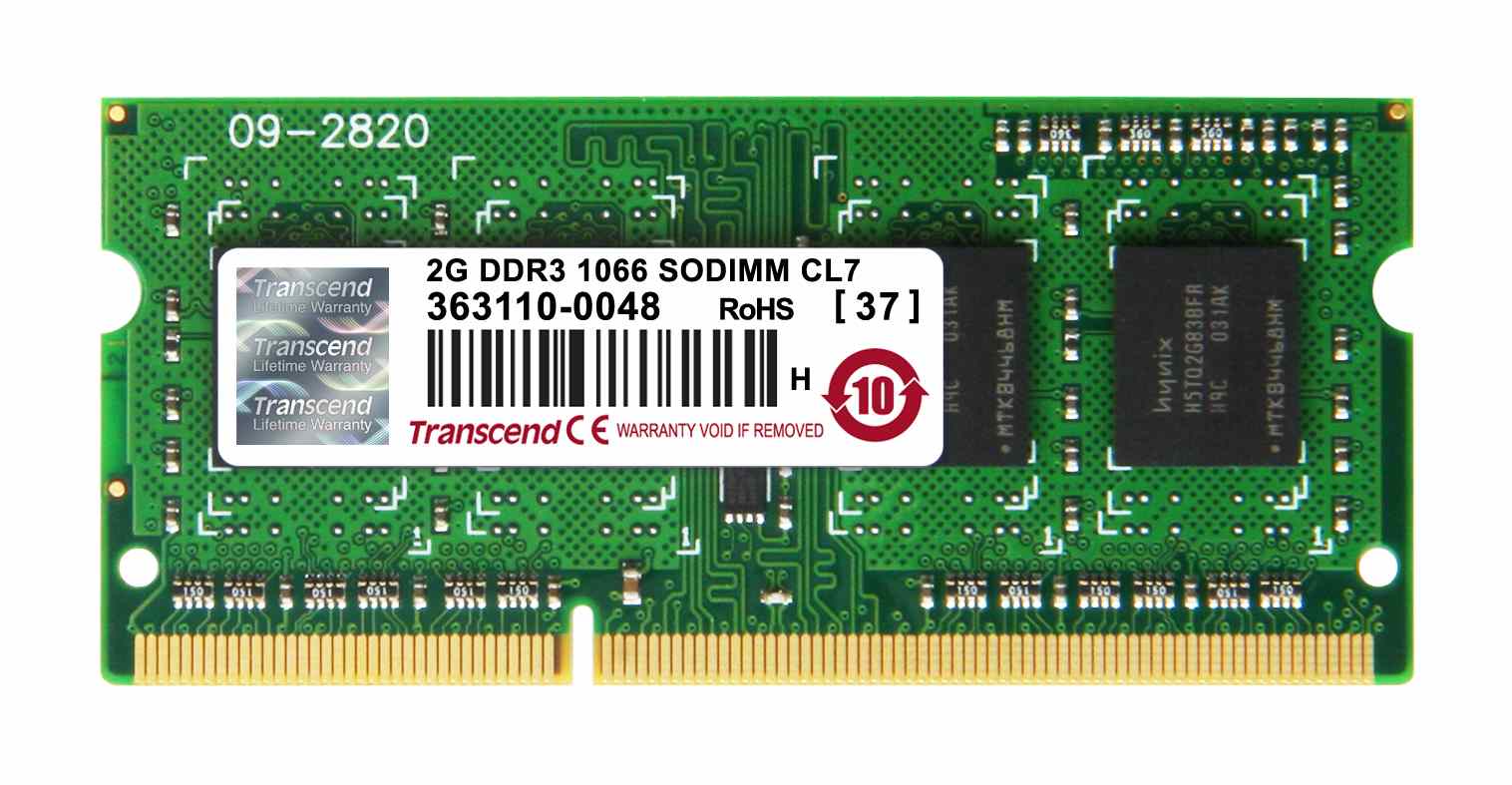 SODIMM DDR3 2GB 1066MHz TRANSCEND 1Rx8 CL70 