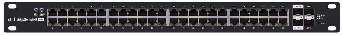 UBNT EdgeSwitch ES-48-500W [70Gbps,  500W,  aktívny (802.3af/ at) a pasívne (24 V) PoE,  2xSFP,  2xSFP+,  L2/ L3]0 