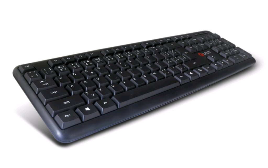 C-TECH klávesnice KB-102 USB,  slim,  black,  CZ/ SK0 
