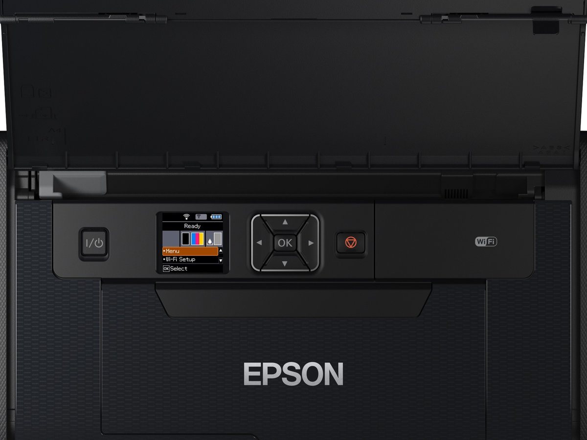 BAZAR - Prenosná atramentová tlačiareň EPSON WorkForce WF-100W MFZ,  A4,  14 str. za minútu,  USB,  WiFi,  BT,  vstavaná baté3 
