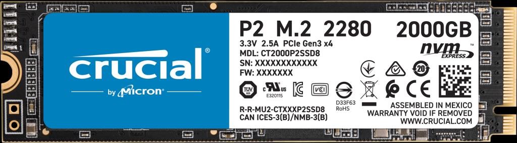 Crucial SSD P2 2TB,  M.2 (2280),  NVMe0 
