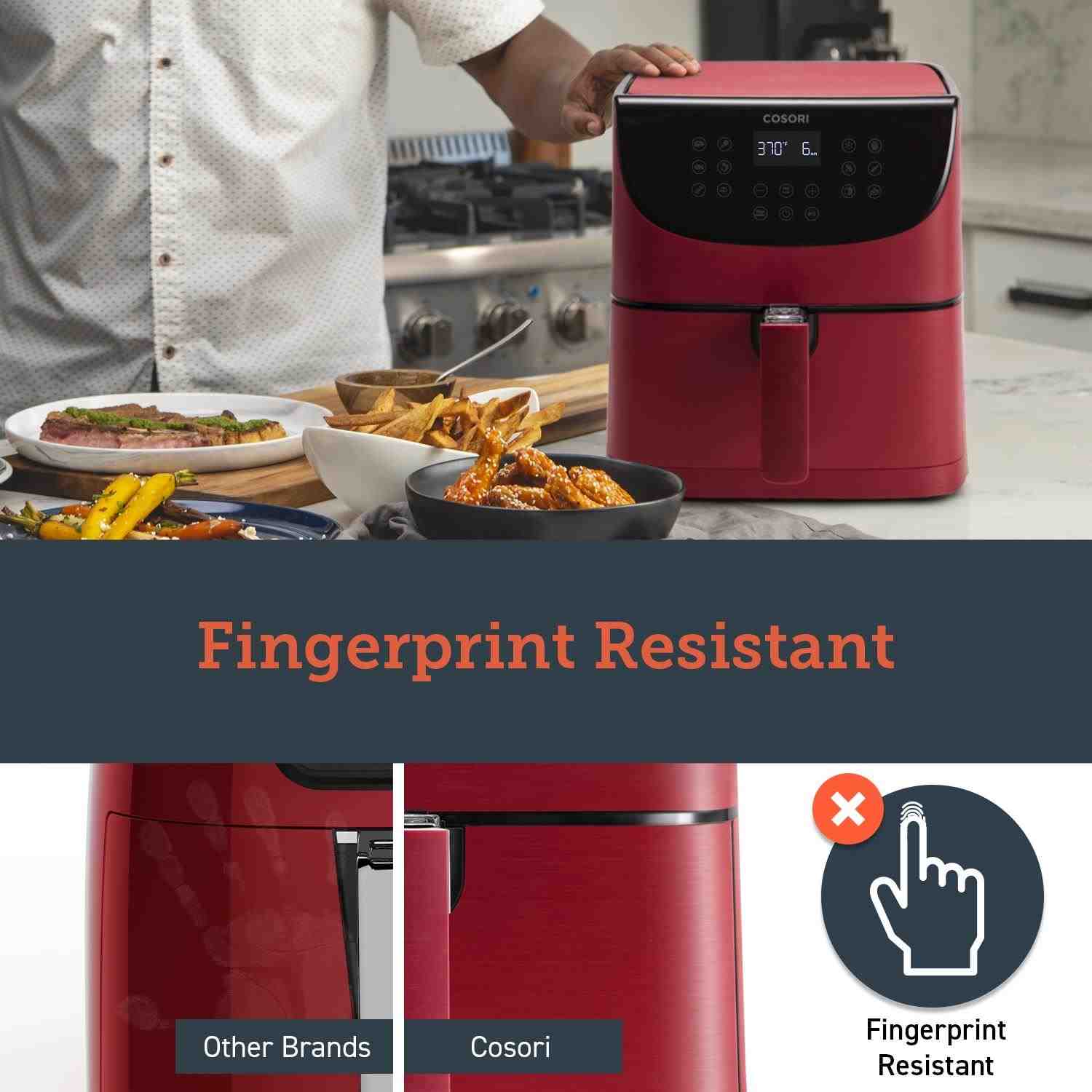 BAZAR - Cosori CP158-AF PREMIUM – horkovzdušná digitální fritéza, red - Poškozený obal (Komplet)1 