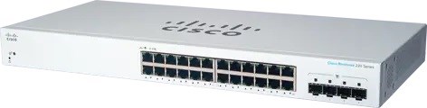 Cisco switch CBS220-24T-4G (24xGbE,4xSFP,fanless) - REFRESH0 