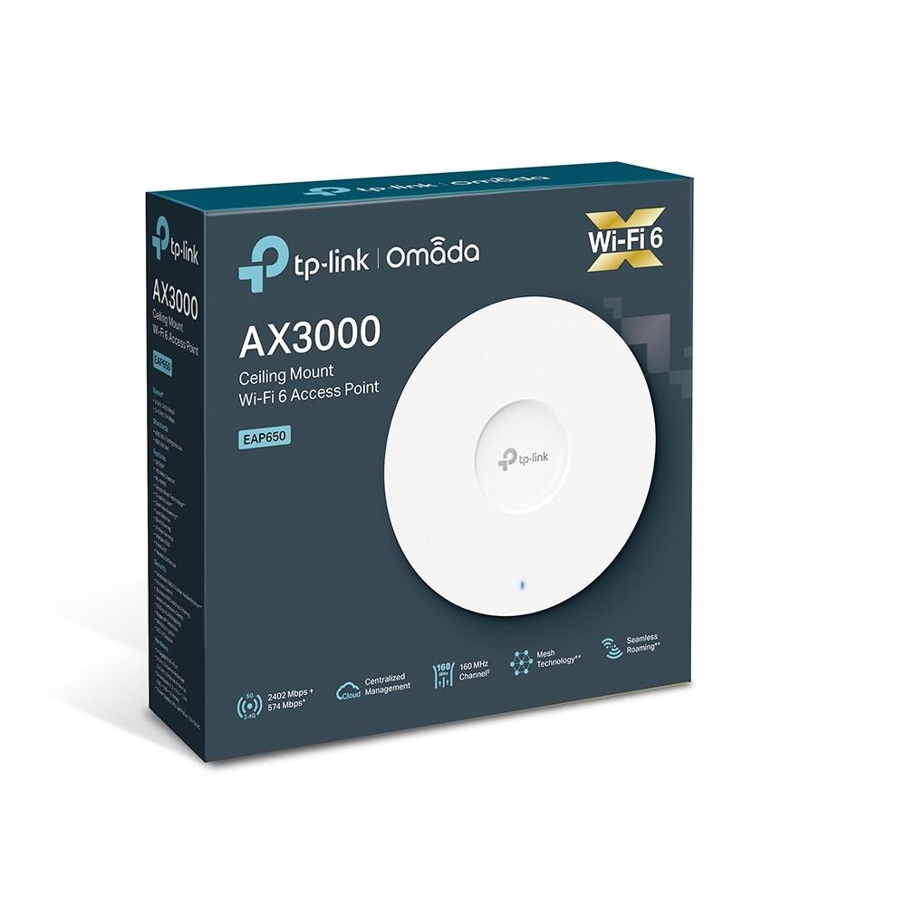 TP-Link EAP650 OMADA WiFi6 AP (AX3000,2,4GHz/5GHz,1xGbELAN,1xPoE-in)8 