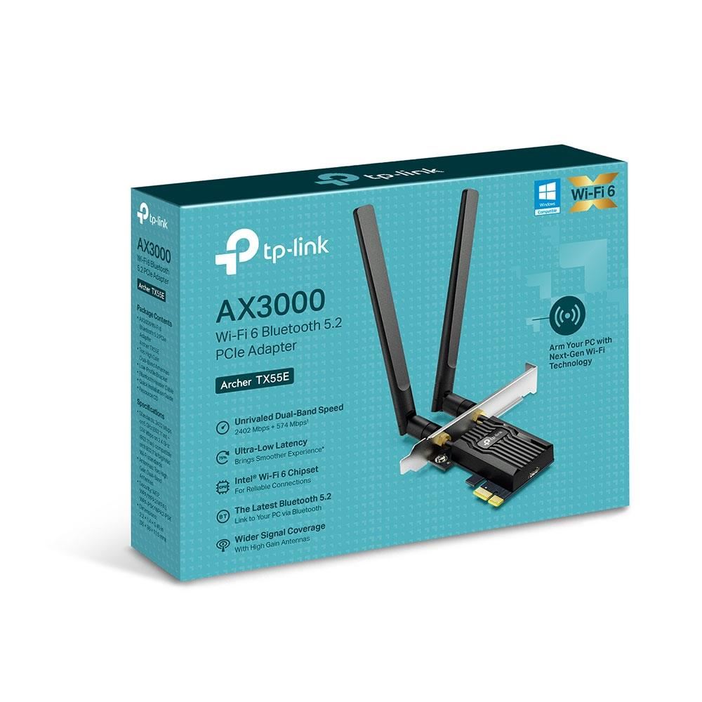 TP-Link Archer TX55E WiFi6 PCIe adapter (AX3000, 2, 4GHz/ 5GHz, Bluetooth5.2)4 