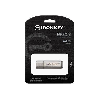 Kingston IronKey Locker+ 50/ 64GB/ USB 3.1/ USB-A/ Strieborná2 