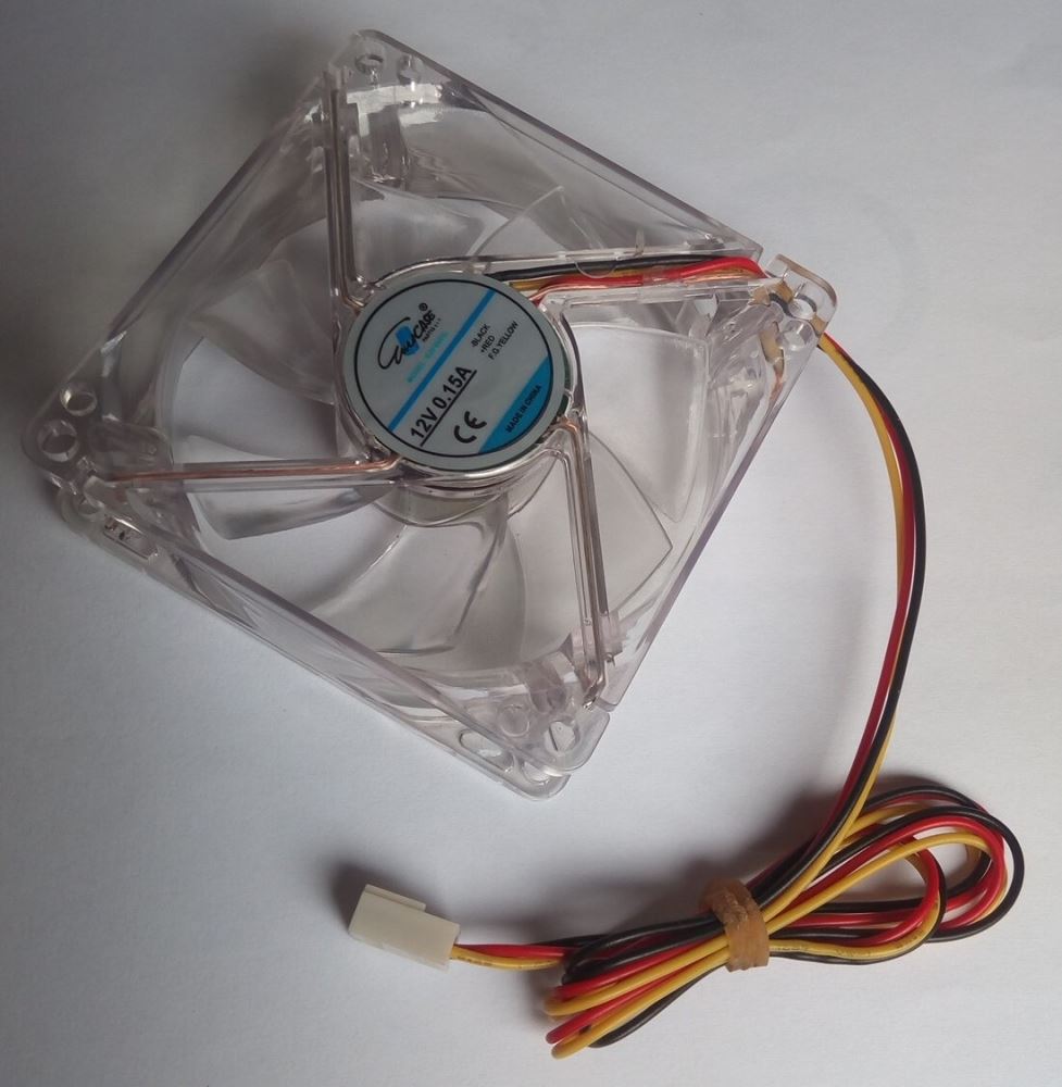 EUROCASE ventilátor 80mm,  12V/ 0, 15A,  prosvětlený RGB (3-pin)1 