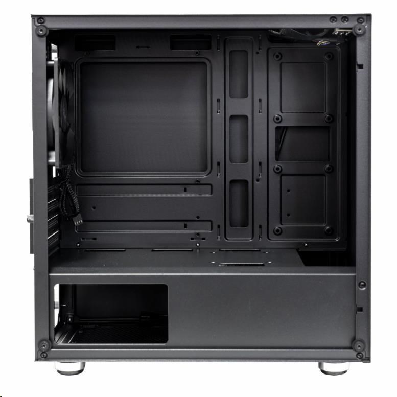 EVOLVEO M4,  case mATX,  1x120mm PWM ventilátor,  průhledná bočnice,  černá4 