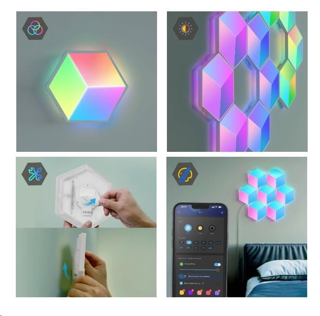 Govee Glide Hexa Pro LED Smart - 10ks1 