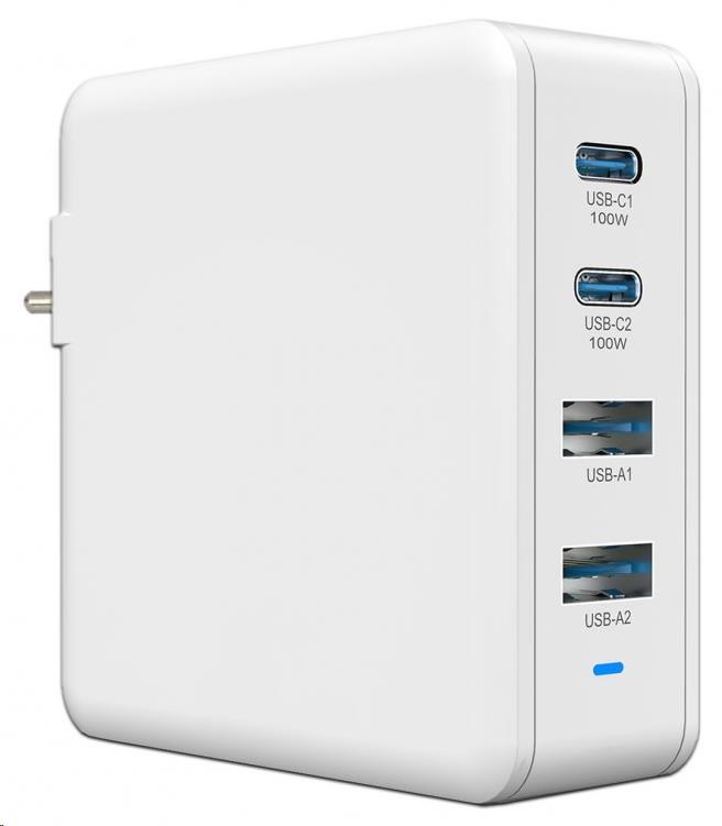 Viking nabíječka USB GaN 100W,  podpora PD3.0 a QC4+,  bílá0 