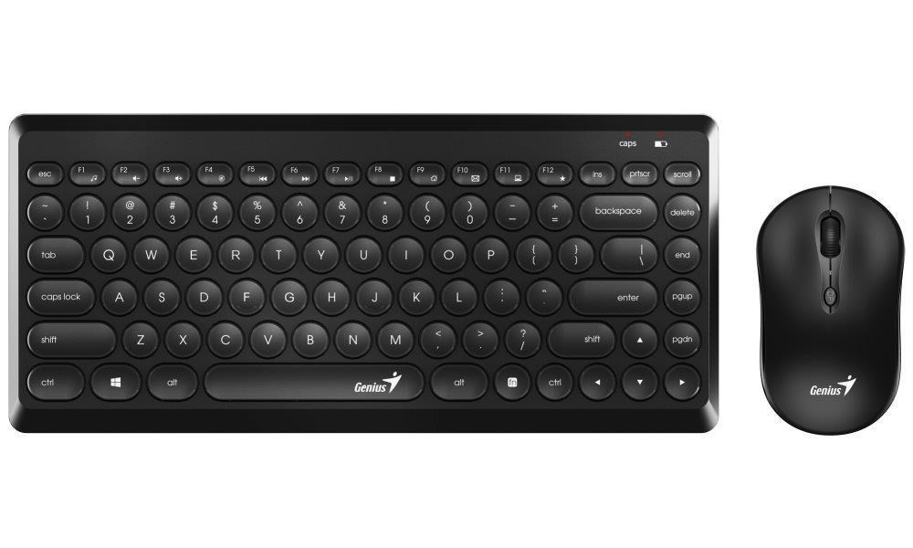 GENIUS set klávesnice s myší LuxeMate Q8000/  2, 4GHz mini receiver/  USB/  černá/  retro design/  CZ+SK layout0 