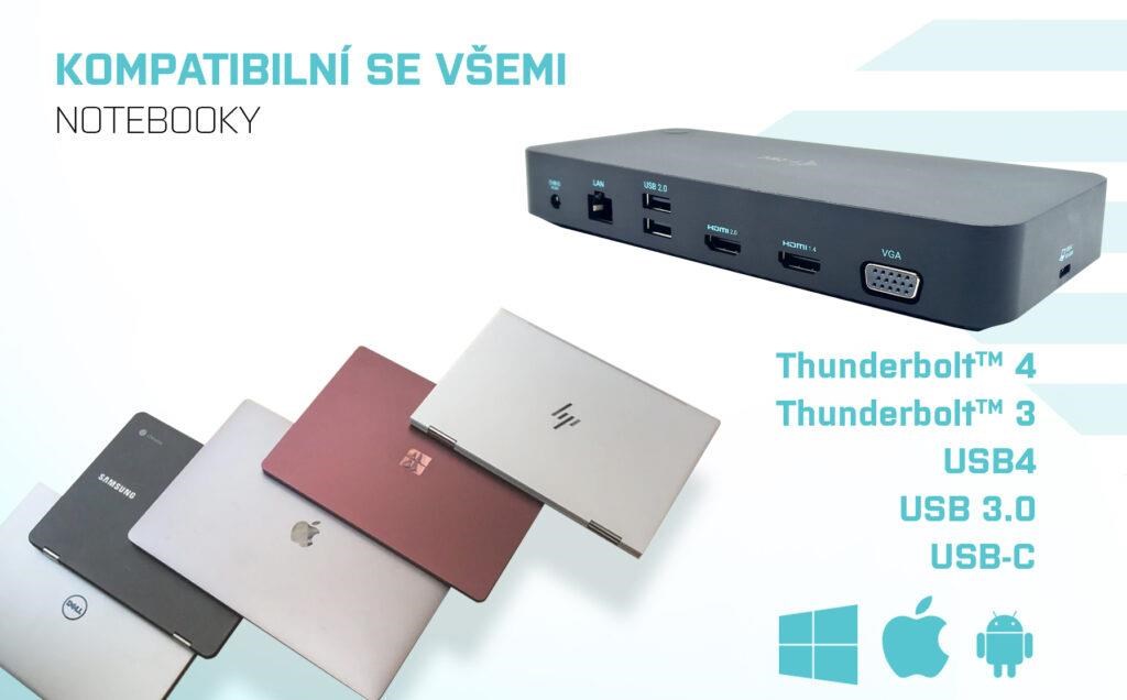 i-tec USB 3.0/ USB-C/ Thunderbolt,  3x Display Docking Station,  PD 100W0 