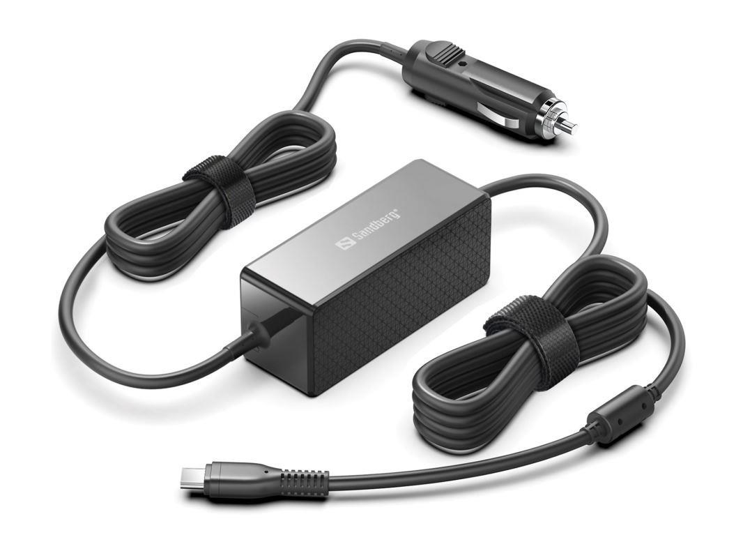 Sandberg nabíječka do auta USB-C,  PD 100 W,  12-24 V,  černá0 