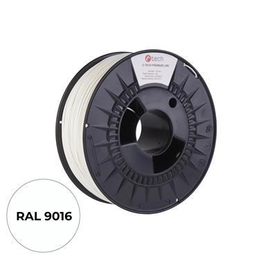 C-TECH Tisková struna (filament) PREMIUM LINE,  PETG,  dopravní bílá,  RAL9016,  1, 75mm,  1kg0 