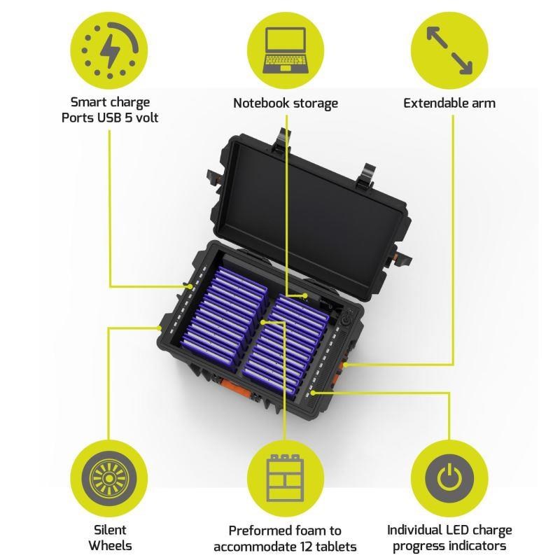 PORT nabíjecí přepravní kufr pro 20 tabletů + 1 notebook,  černá1 