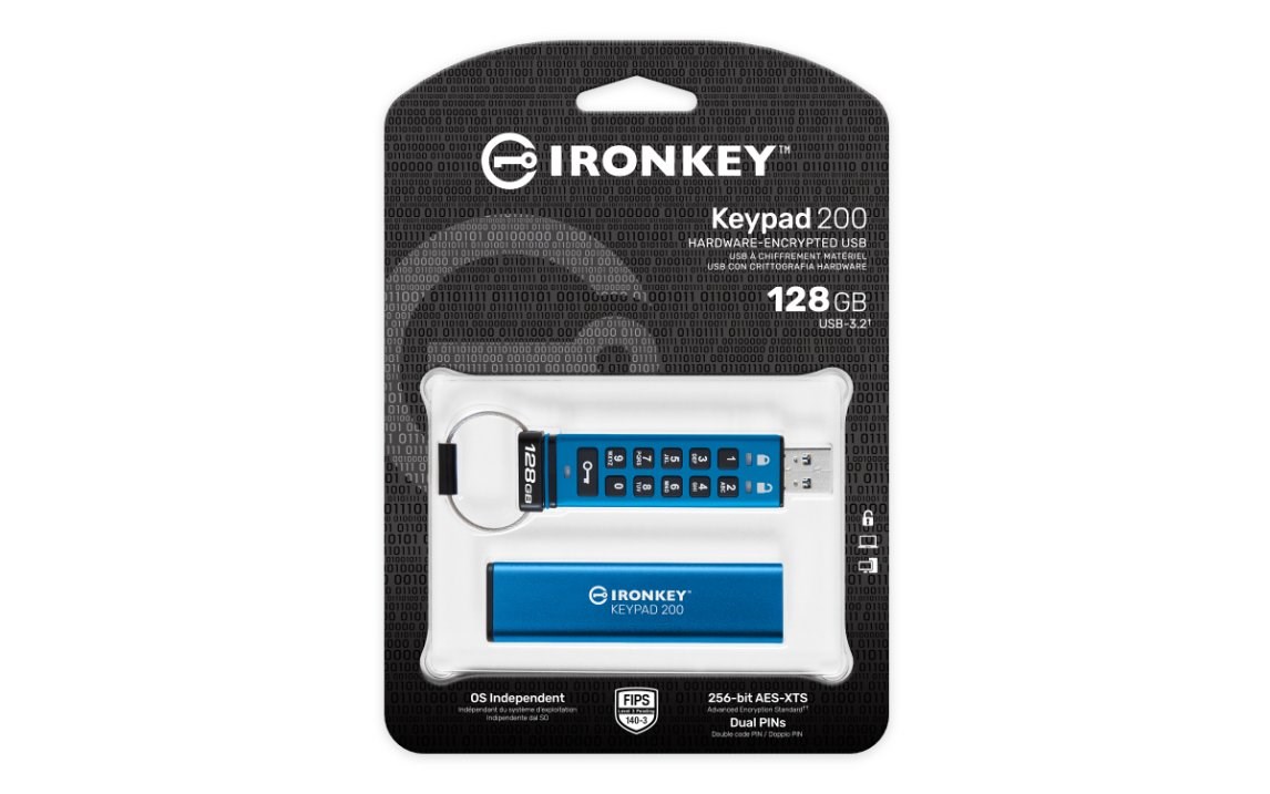 Kingston Flash Disk IronKey 128GB Keypad 200 encrypted USB flash drive0 