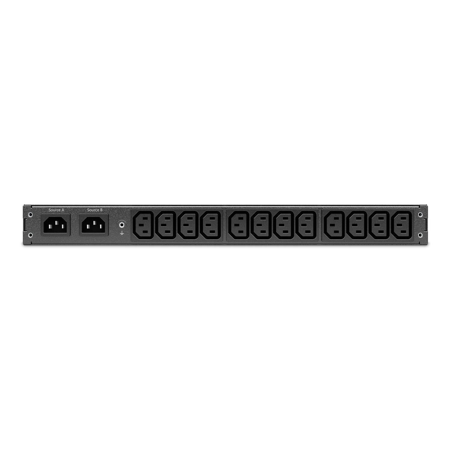 APC Rack ATS,  230V,  10A,  (12)C13 out,  IEC-320 C14 (2)1 