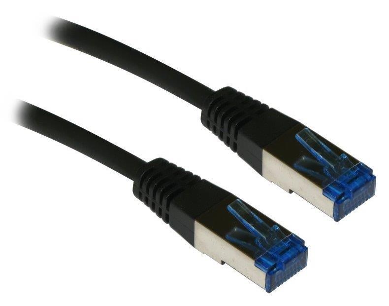 XtendLan patch kábel Cat6A,  SFTP,  LS0H - 0, 5m,  čierny (predaj po 10 ks)0 