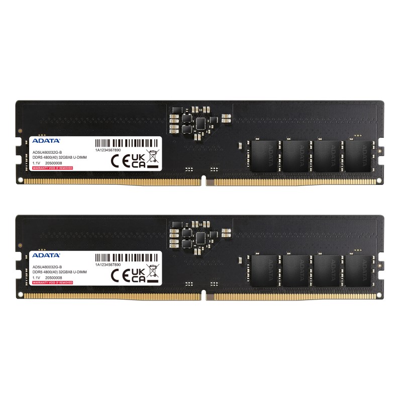 ADATA DIMM DDR5 64GB (Kit of 2) 4800MHz CL40,  Dual Tray0 