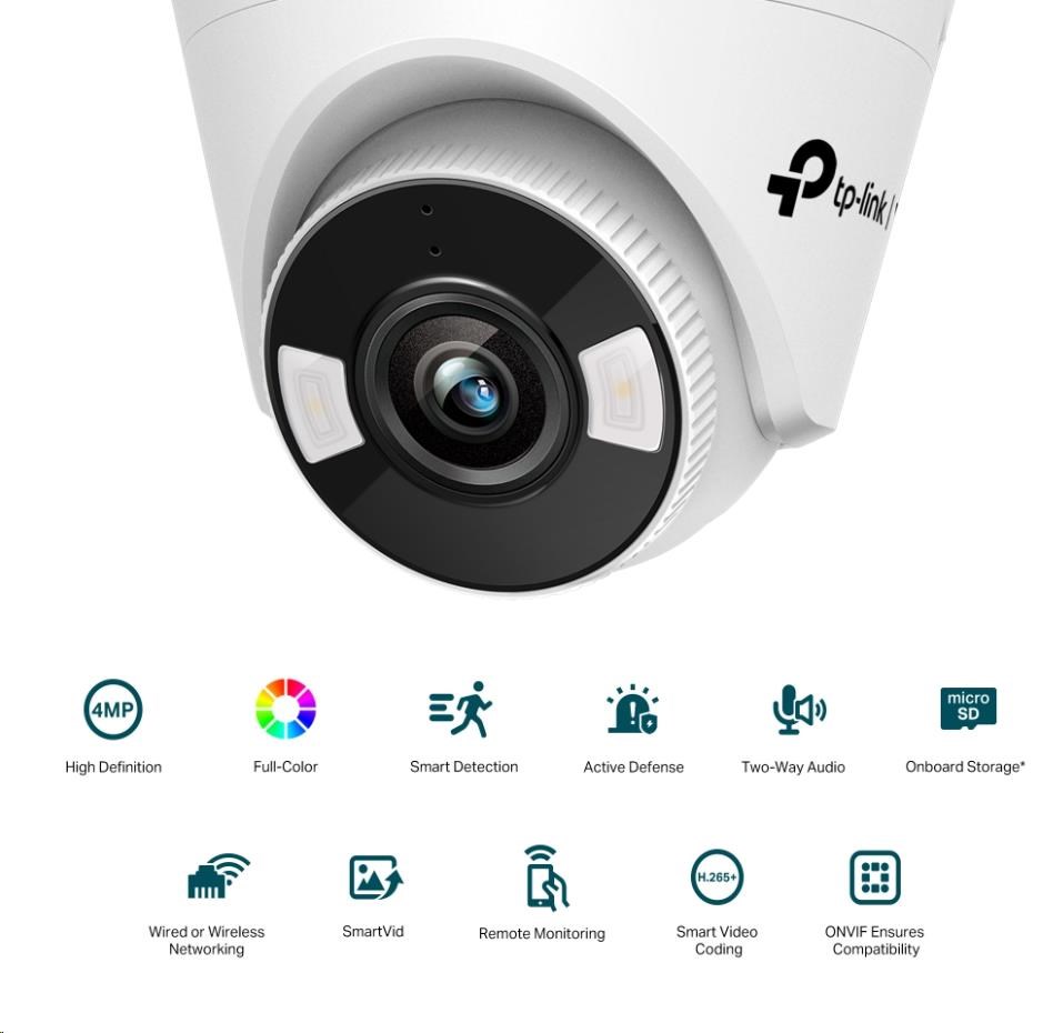 TP-Link VIGI C440(4mm), 4MP, Turret, PoE, IR 30m, Micro SD card1 