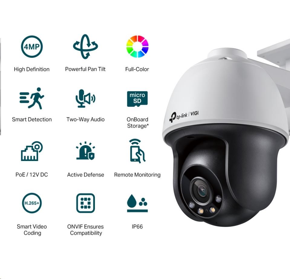 TP-Link VIGI C540(4mm), 4MP, PTZ, PoE, IR 30m, Micro SD card3 