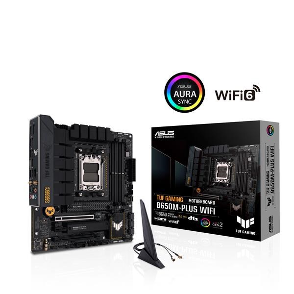 ASUS MB Sc AM5 TUF GAMING B650M-PLUS WIFI,  AMD B650,  4xDDR5,  1xDP,  1xHDMI,  WI-FI,  mATX0 