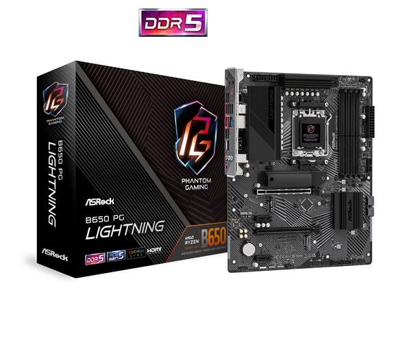 ASRock MB Sc AM5 B650 PG Lightning,  AMD B650,  4xDDR5,  1xHDMI4 