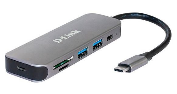 D-Link DUB-2325 USB-C Hub with SD/microSD Card Reader, 2x USB3.00 