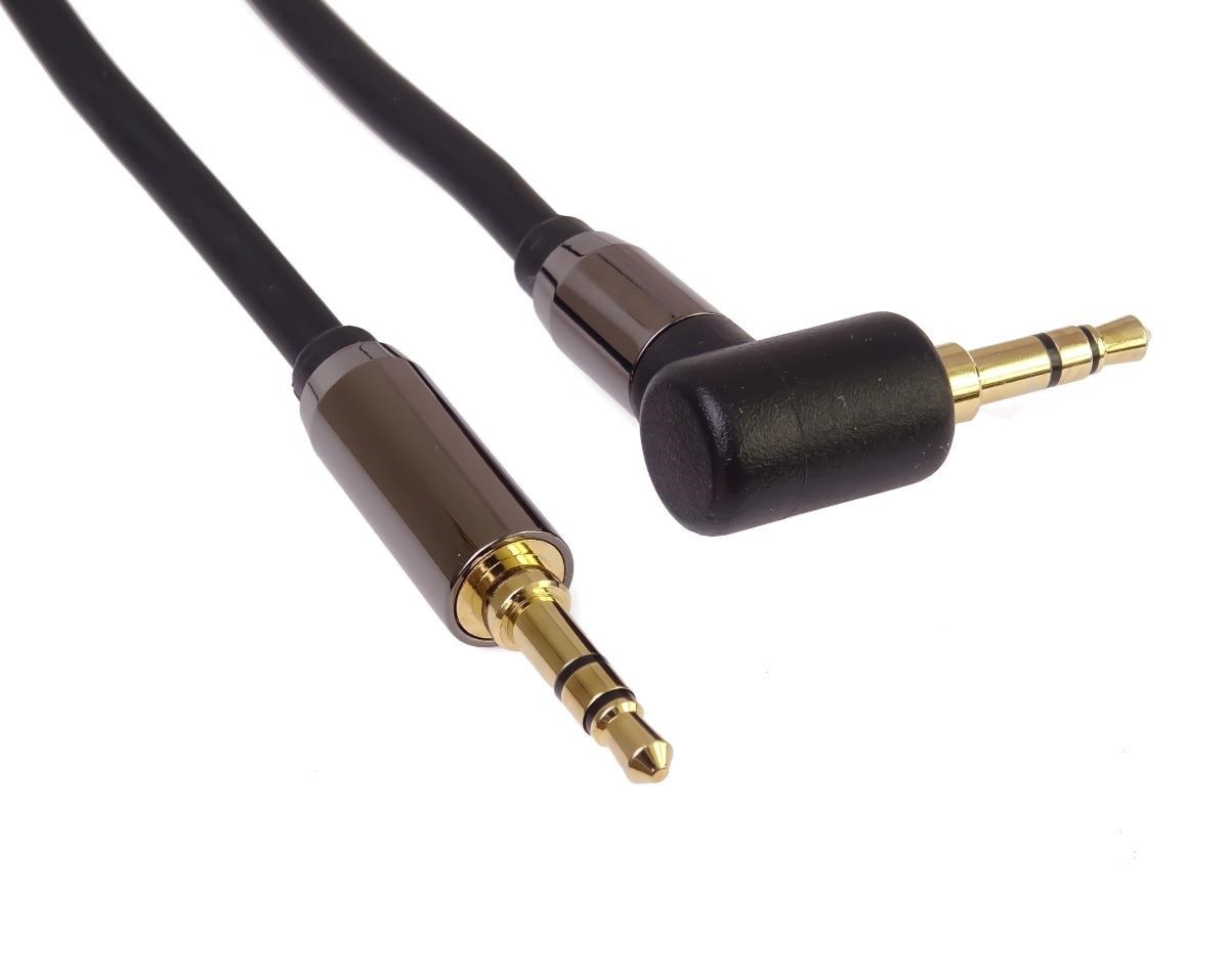 PremiumCord HQ stíněný kabel stereo Jack 3.5mm - Jack 3.5mm zahnutý 90°,  1, 5m1 