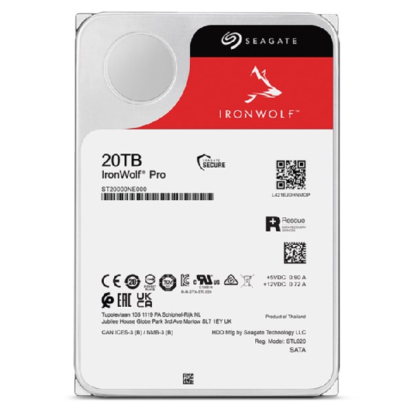SEAGATE HDD 20TB IRONWOLF PRO (NAS),  3.5