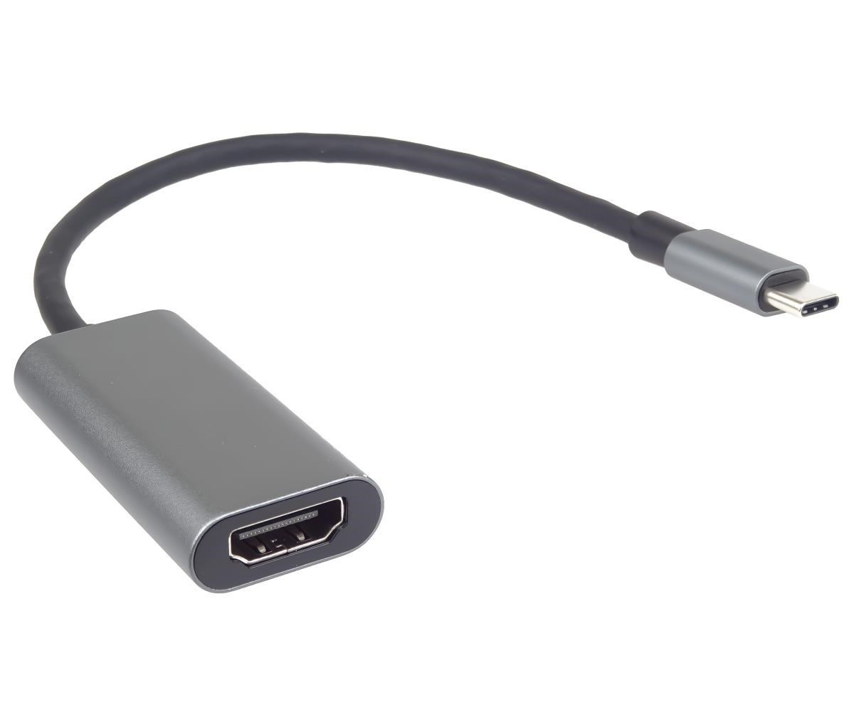 PremiumCord Převodník USB-C na HDMI,  rozlišení 4K a FULL HD 1080p,  kovové pouzdro0 