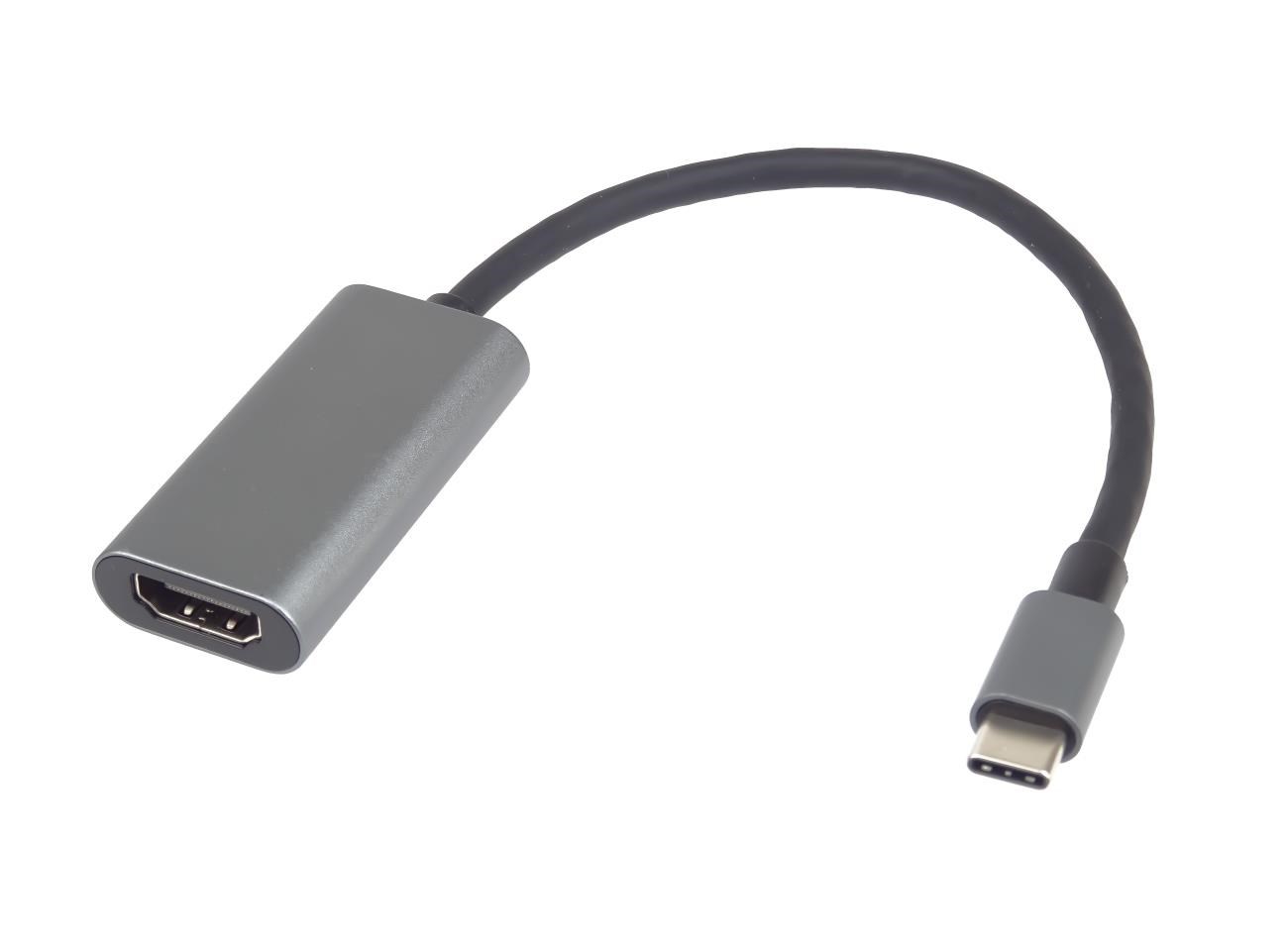PremiumCord Převodník USB-C na HDMI,  rozlišení 4K a FULL HD 1080p,  kovové pouzdro2 