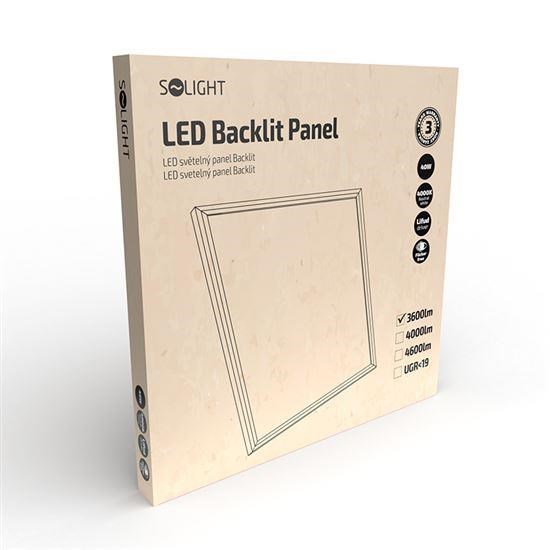 Solight LED světelný panel Backlit, 40W, 3600lm, 4000K, Lifud, 60x60cm, 3 roky záruka, bílá barva3 