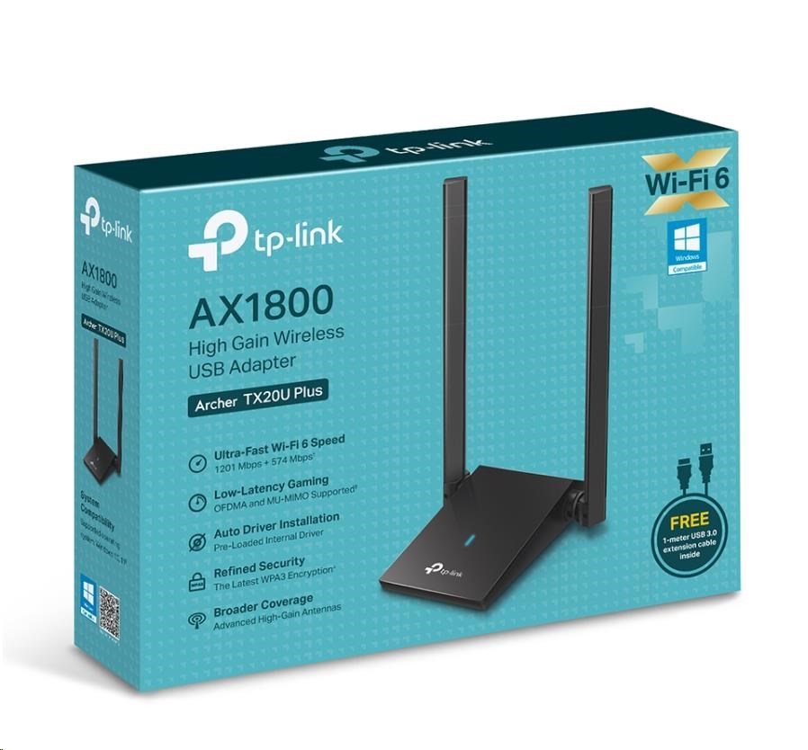 TP-Link Archer TX20U Plus WiFi6 USB adapter (AX1800, 2, 4GHz/ 5GHz, USB3.0)3 