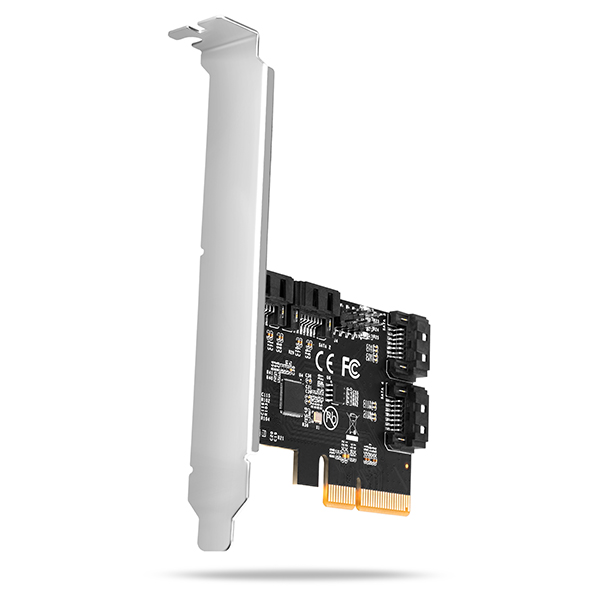 AXAGON PCES-SA4X4,  PCIe radič - 4x interný SATA 6G port,  ASM1164,  SP & LP0 