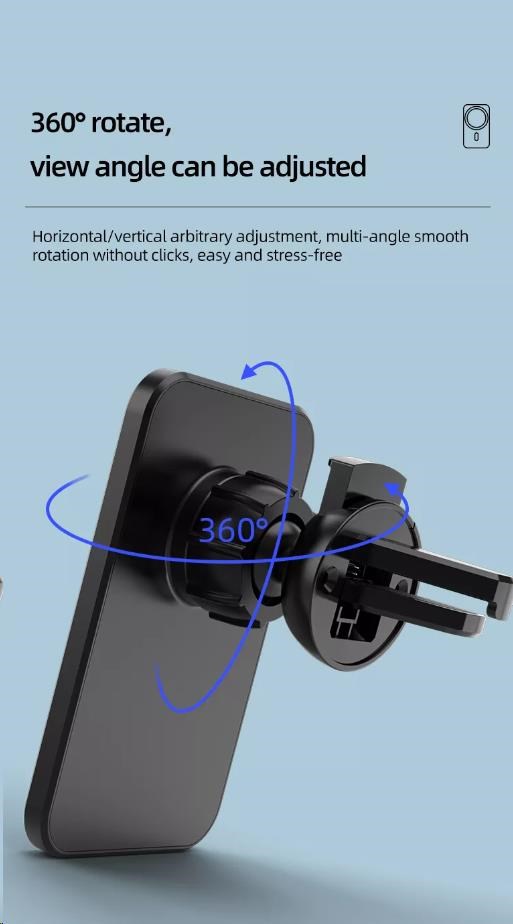 1stCOOL bezdrátová QI nabíječka 15W,  magnetická,  do auta,  MagSafe kompatibilní,  černá6 