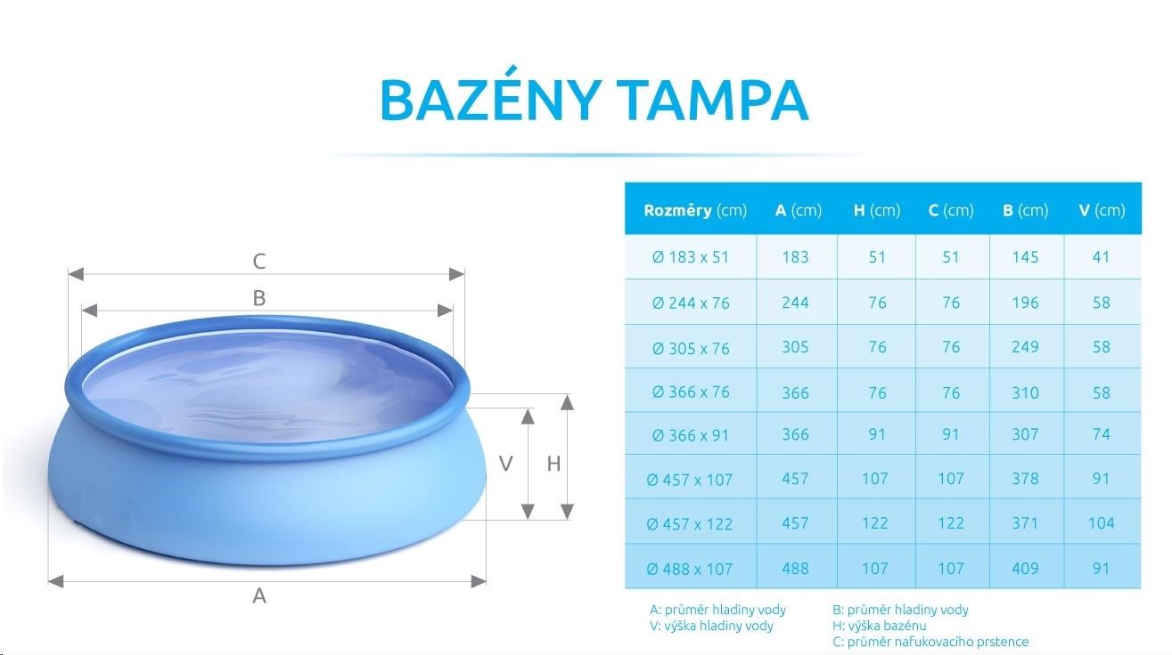 Marimex Bazén Tampa 3, 05x0, 76 m s kartušovou filtrací11 