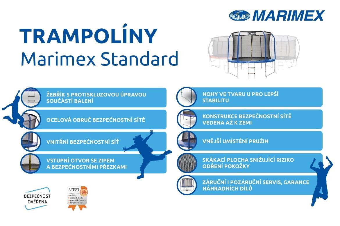 Marimex Standard Trampolína 366 cm + vnitřní ochranná síť + schůdky ZDARMA7 