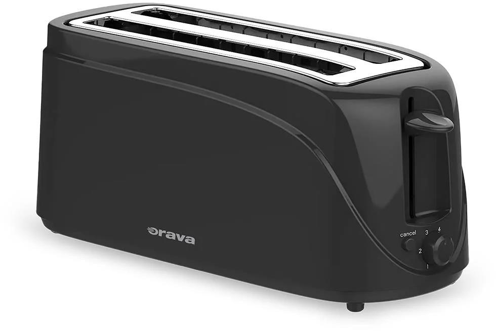 ORAVA HR-108 B topinkovač,  1200 W,  4 topinky,  rozmrazování,  automatické vypnutí,  světelná signalizace0 