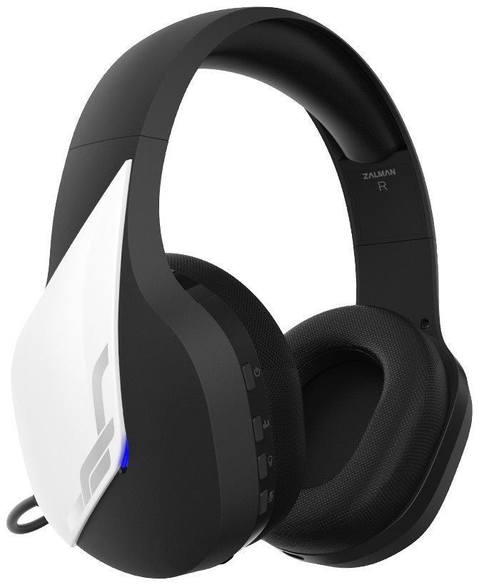 Zalman headset ZM-HPS700W  herní  náhlavní  bezdrátový  50mm měniče  3, 5mm jack  bíločerná2 