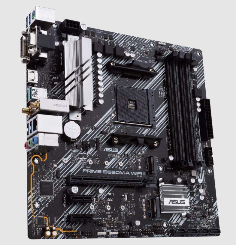 ASUS MB Sc AM4 PRIME B550M-A WIFI II,  AMD B550,  4xDDR4,  1xHDMI,  1xDVI,  1xVGA,  WI-FI,  mATX3 