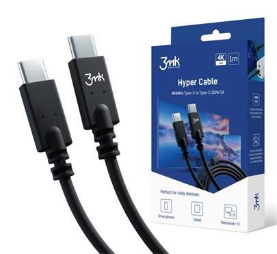 3mk datový kabel - Hyper Cable 4k60Hz 1m 100W C to C,  černá2 